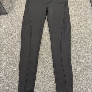 Avalanche Black Seam-Detail Fleece Lined Leggings